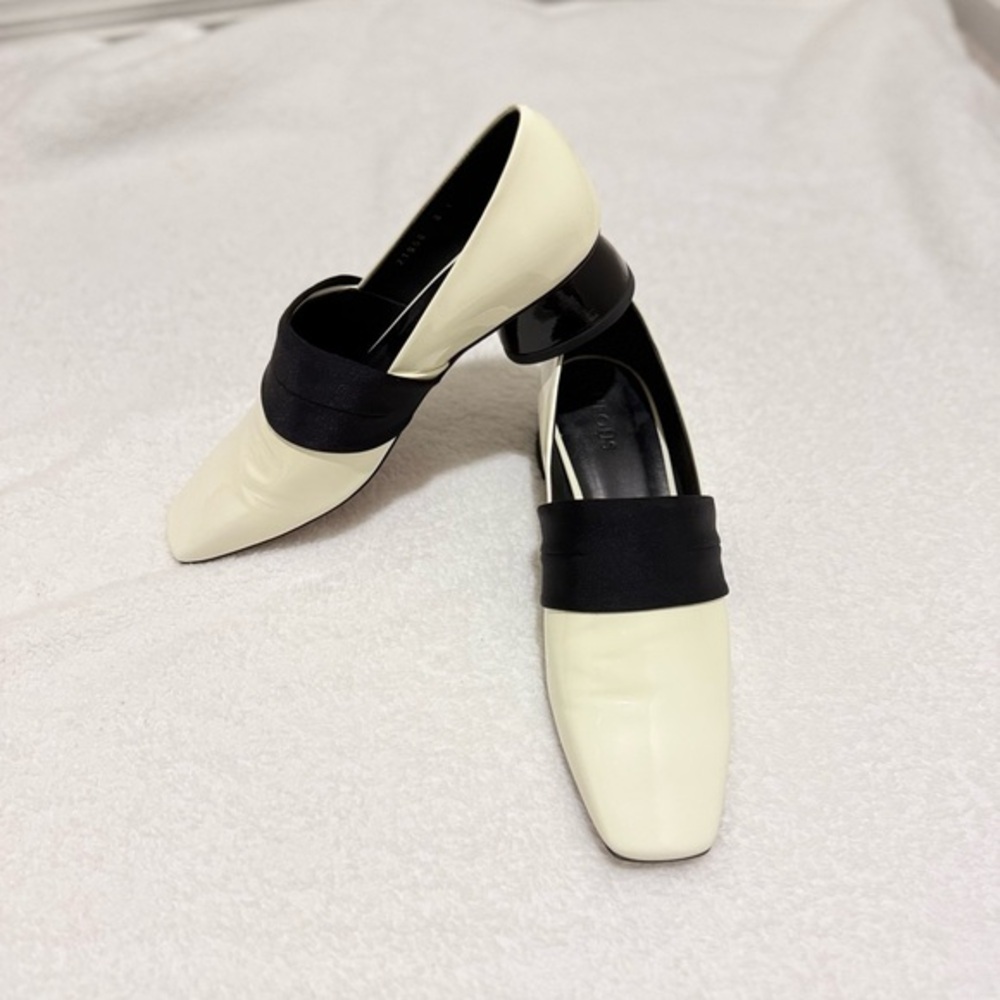NWOB Neous Patent Leather Color Block Square Toe Mule